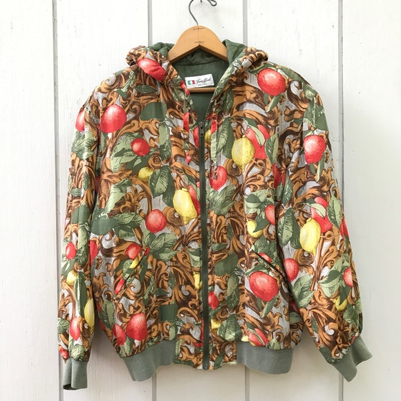 Vintage Jackets & Blazers - Vintage Silk Italian Hooded Bomber Jacket